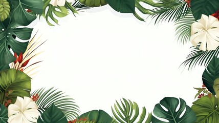 tropical foliage design frame background for nature style