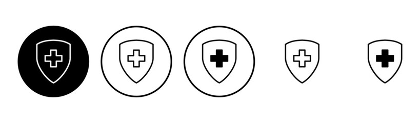 Health insurance icon set. Insurance health document icon