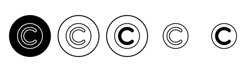 Copyright icon set. copyright symbols - obrazy, fototapety, plakaty