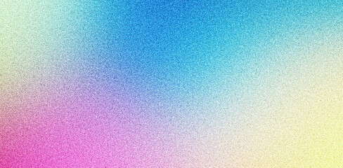 Retro grainy color gradient background pink blue yellow purple orange red noise texture banner