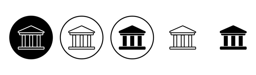 Bank icon set. bank vector icon, museum, university