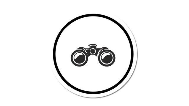 Binocular Icon of nice animated for your videos easy to use with Transparent Background