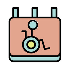 Calender Care Person Filled Outline Icon