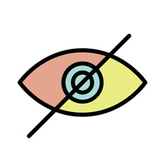 Disability Eye Blind Filled Outline Icon
