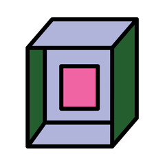 Cube Design Geometry Filled Outline Icon