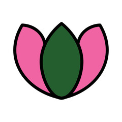 Flowers Abstract Lotus Filled Outline Icon