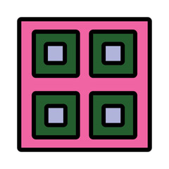 Grid Shape Creative Filled Outline Icon