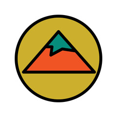 Abstract Alps Contour Filled Outline Icon