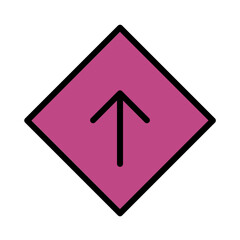 Abstract Arrow Down Filled Outline Icon