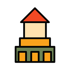Block Castle Gaming Filled Outline Icon