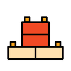 Bricks Stack Toys Filled Outline Icon