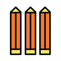 Obraz premium Kids Pencils Play Filled Outline Icon