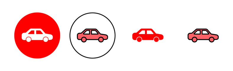 Car icon set illustration. car sign and symbol. small sedan