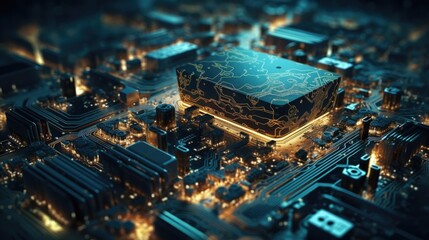 Obraz premium Abstract digital globe with world map 