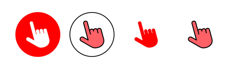 Hand cursor icon set illustration. cursor sign and symbol. hand cursor icon clik