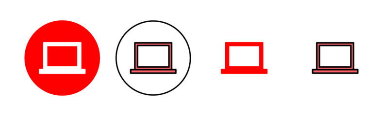 Laptop icon set illustration. computer sign and symbol