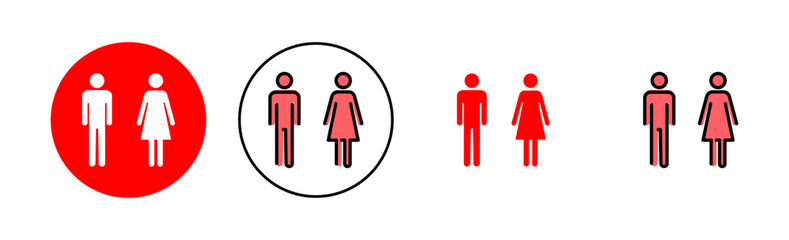 Man and woman icon set illustration. male and female sign and symbol. Girls and boys