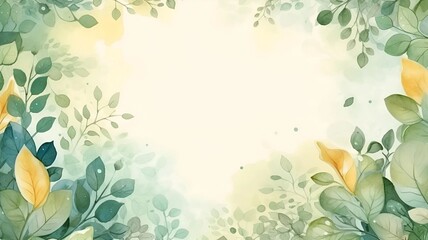 nature background foliage with watercolor style