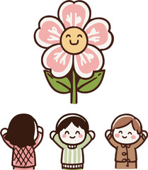 Fototapeta premium 花を見る人