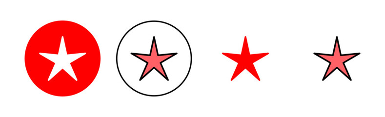 Star Icon set illustration. rating sign and symbol. favourite star icon - obrazy, fototapety, plakaty
