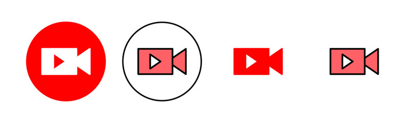 Video icon set illustration. video camera sign and symbol. movie sign. cinema