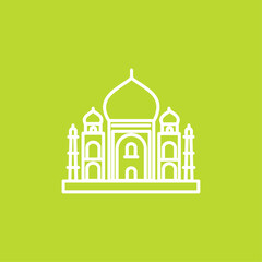 taj mahal india flat vector design