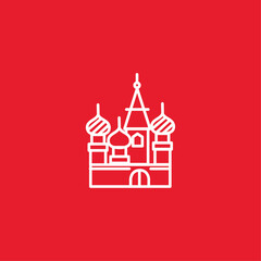 Saint Basil's Cathedral Moscow flat vector design