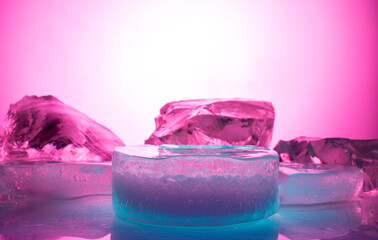 multi-colored ice for the podium