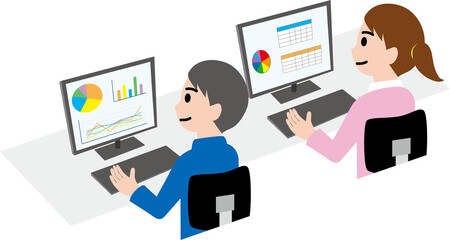 パソコンで作業をする人
