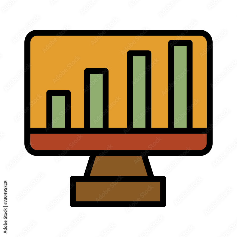 Wall mural digital analytics online filled outline icon