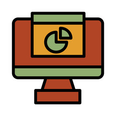 Digital Analytics Web Filled Outline Icon