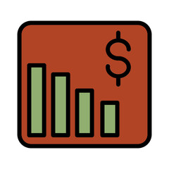 Education Graphic Dollar Filled Outline Icon