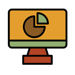 Graph Pie Chart Filled Outline Icon