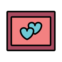 Camera Love Photo Filled Outline Icon