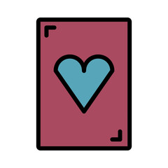 Ace Card Hearts Filled Outline Icon