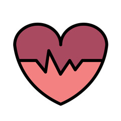 Hearts Network Pulse Filled Outline Icon