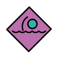 Area Swim Pool Filled Outline Icon