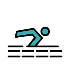 Activity Pool Swim Filled Outline Icon