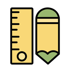 Ruler Pencil Scale Filled Outline Icon