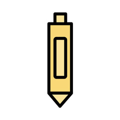 Writing Pen Ruler Filled Outline Icon