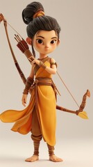 Obraz premium Cartoon digital avatars of Nayari, the Swift Longbow
