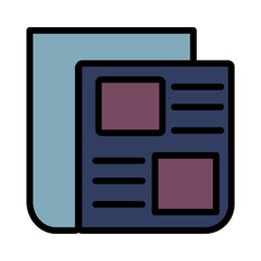 Paper News Journal Filled Outline Icon