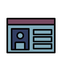 Fototapeta premium Pass Id Card Filled Outline Icon