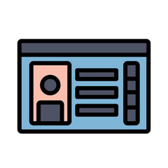 Driving Icence Card Filled Outline Icon