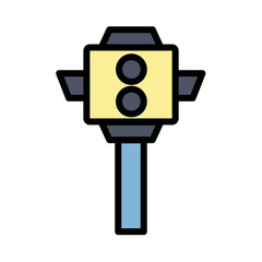 Driving Light Traffic Filled Outline Icon
