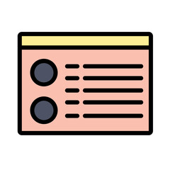 Fototapeta premium Lessons Driving School Filled Outline Icon