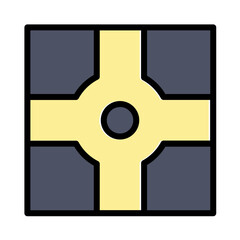 Location Road Maps Filled Outline Icon