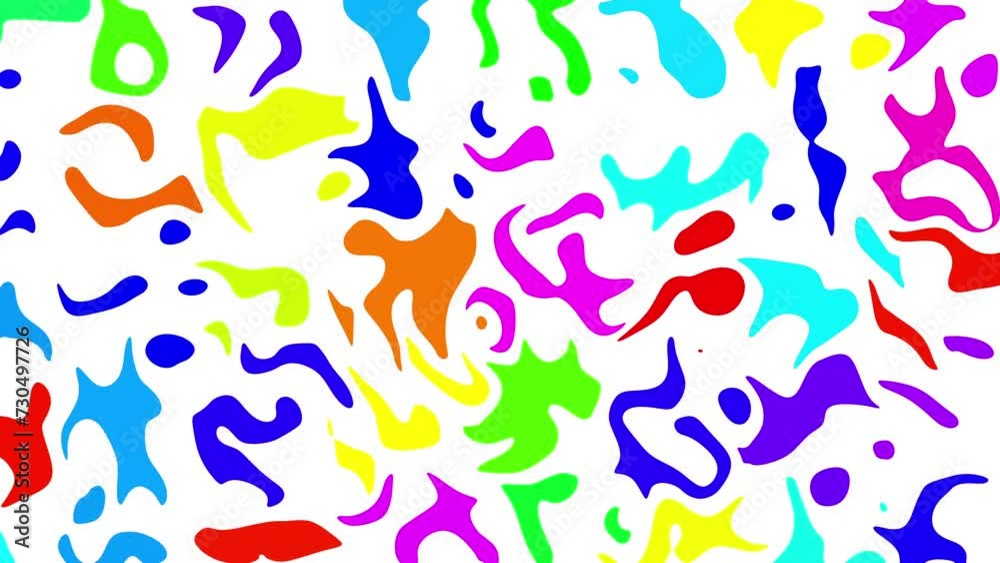 Aufkleber Seamless abstract wavy shapes background. Loop playback. 4k video. Henri Matisse style