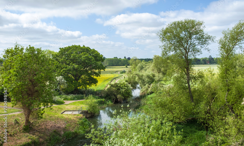 Wall mural English countryside in summer. Stony Stratford, Milton Keynes UK