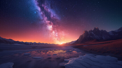 Stunning Zodiac Light Images, showing soft rays of light in the dusk or dawn sky, Ai generated Images